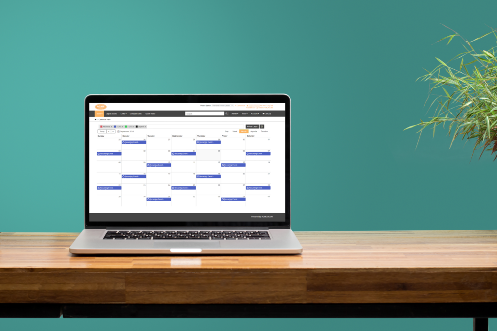 calendar web to print marketing portal