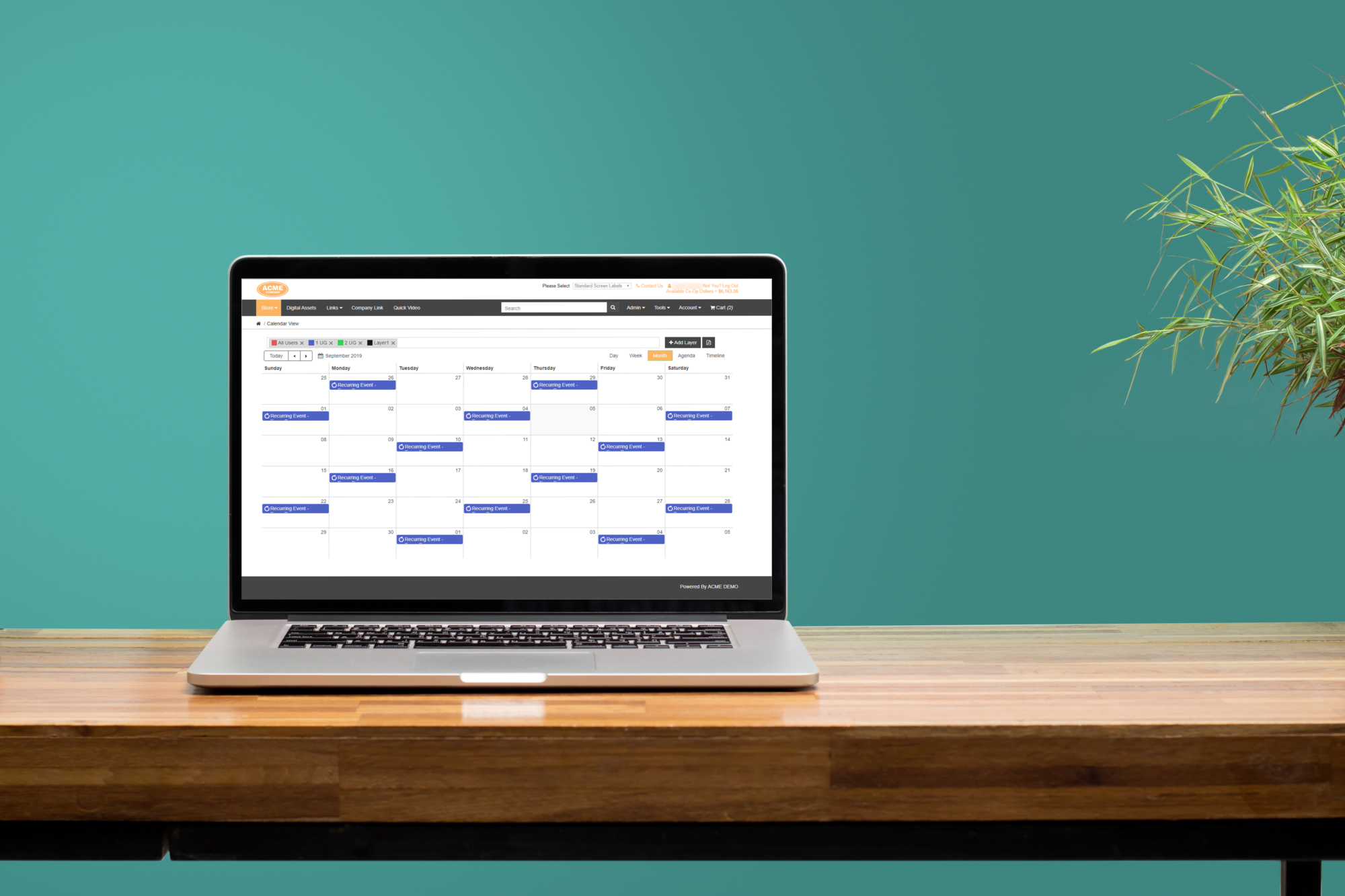 calendar web to print marketing portal