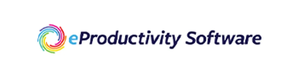eProductivity Software logo featuring colorful swirl design, representing integration solutions for business automation and workflow efficiency.