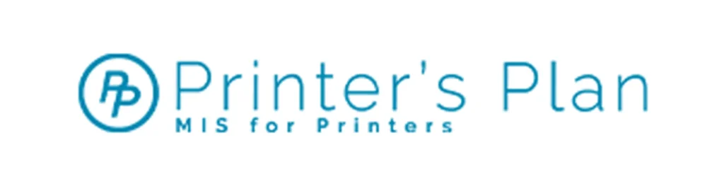 Printer's Plan logo, representing MIS for printers, highlighting integration solutions for seamless workflows.