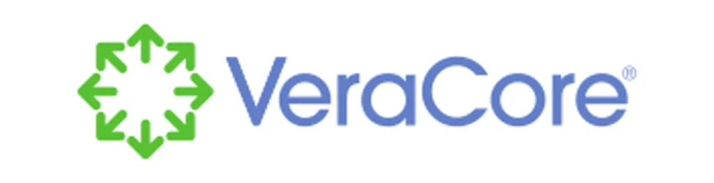VeraCore logo featuring a circular design with green arrows and blue text, representing integration solutions for business automation and workflows.