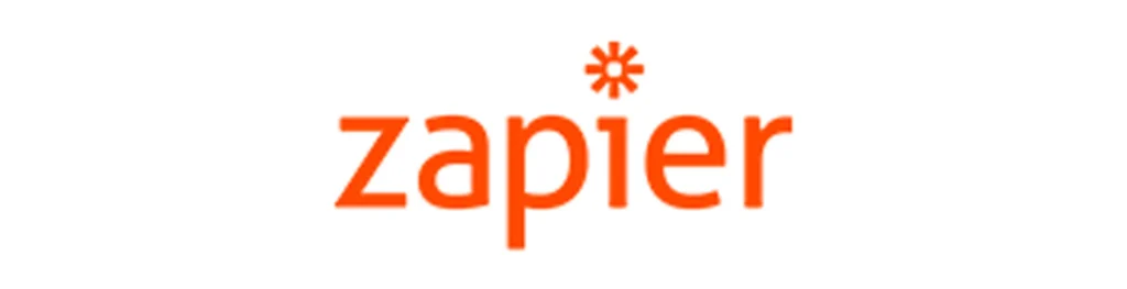 Zapier logo in orange, representing automation and integration solutions for connecting systems and workflows.