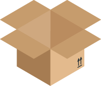 Open cardboard box illustrating kitting and fulfillment for print providers.
