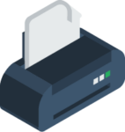 Printer icon representing print management systems and workflows.