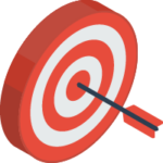 Target icon representing marketing asset management and platform solutions.