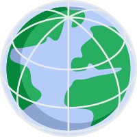 Globe illustrating brand consistency across distributed teams and franchises.