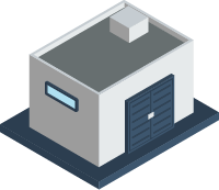 Warehouse illustration depicting marketing fulfillment and automated storage.