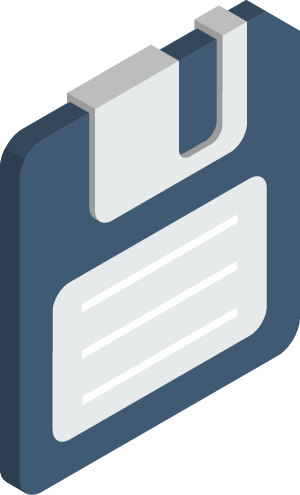 Vintage floppy disk representing digital asset management and creative file storage.